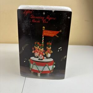 Lefton Dancing Music Box Santa‎ & Angel Girls Vintage Christmas Figurine